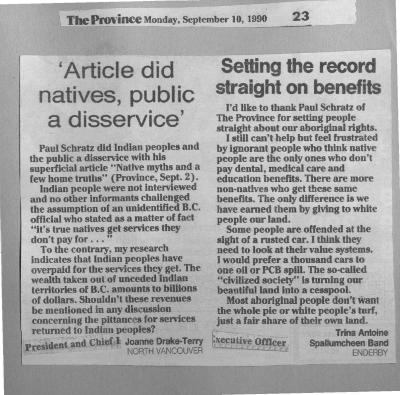 Article did natives, public a disservice' ; Setting the record straight on benefits