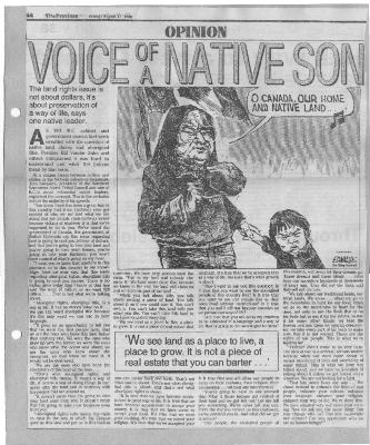 Voice of a Native Son: The land rights issue is not about dollars, it's about preservation of a way of life, says one native leader