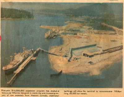 Five-year $15,000,000 expansion program has started at Vancouver Wharves