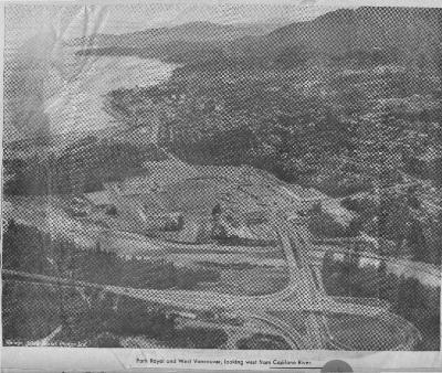 Park Royal and West Vancouver, looking west from Capilano River
