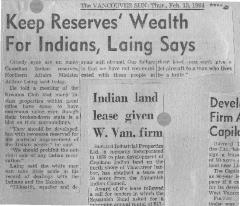 Keep Reserves' Wealth for Indians, Laing Says