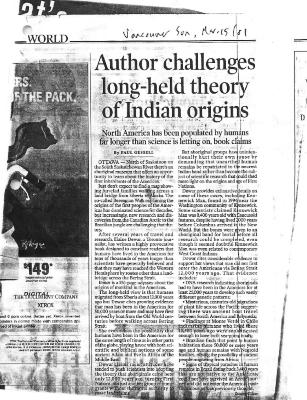 Author challenges long-held theory of Indian origins