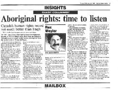 Aboriginal rights: time to listen