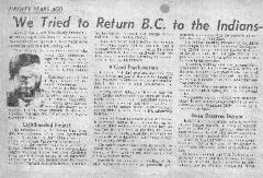 Twenty Years Ago: 'We Tried to Return B.C. to the Indians - and the Cabinet Listened'