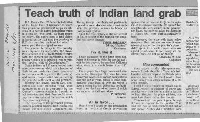 Teach truth of Indian land grab