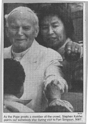 [Pope and Stephen Kakfwi]