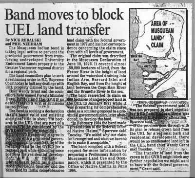 Band moves to block UEL land transfer