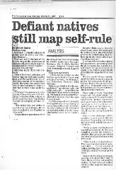 Defiant natives still map self-rule