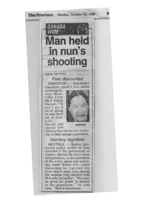 Man held in nun's shooting