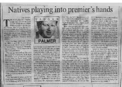 Natives playing into premier's hands