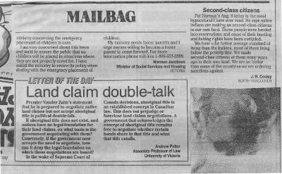 Land claim double-talk