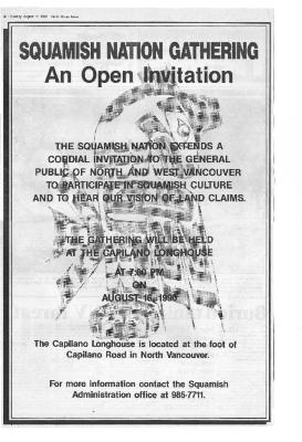Squamish Nation Gathering: An Opening Invitation