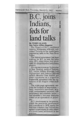 BC joins Indians, feds for land talks
