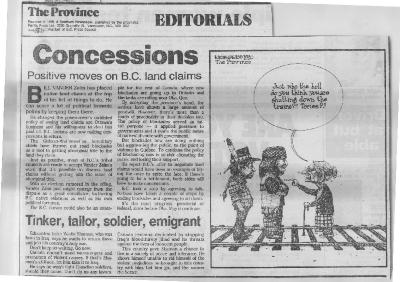 Concessions: Positive moves on BC land claims