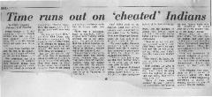 Time runs out on 'cheated' Indians