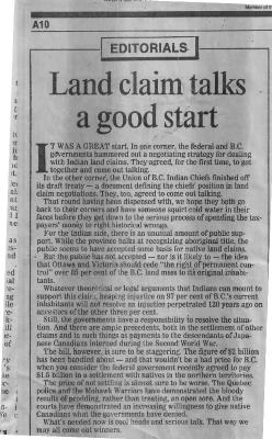 Land claim talks a good start