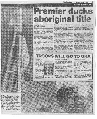 Premier ducks aboriginal title