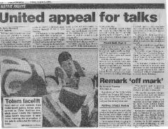 United appeal for talks