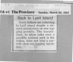 Back to Lyell Island