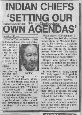 Indian Chiefs 'Setting Our Own Agendas'