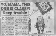 Yo, Mama, this one is Classy! Deep trouble: Politicians should heed country's new mood