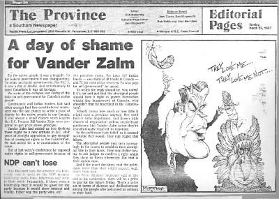 A day of shame for Vander Zalm