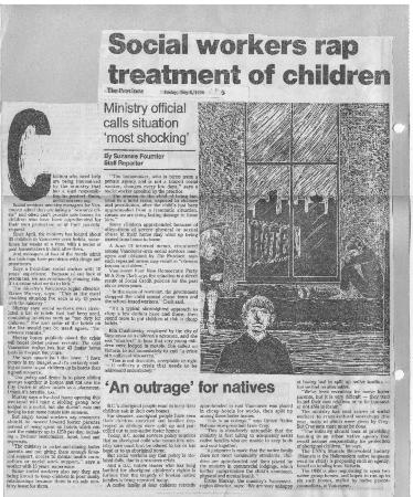 Social workers rap treatment of children: Ministry official calls situation 'most shocking'