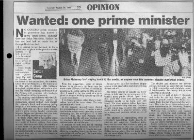 Wanted: one prime minister
