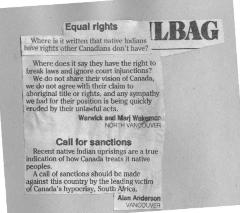 Equal rights; Call for sanctions