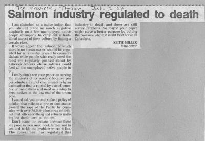 Salmon industry regulated to death