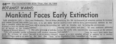 Botanist Warns: Mankind Faces Early Extinction