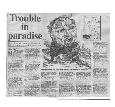 Trouble in paradise: Heavy vibes over plan to sell desert water fail to dampen dream of new age nirvana