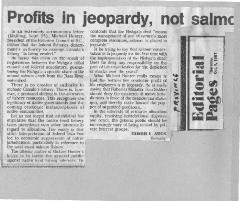Profits in jeopardy, not salmon
