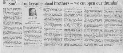 Some of us became blood brothers - we cut open our thumbs': Lunch with Chief Joe Mathias