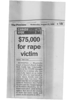 $75,000 for rape victim