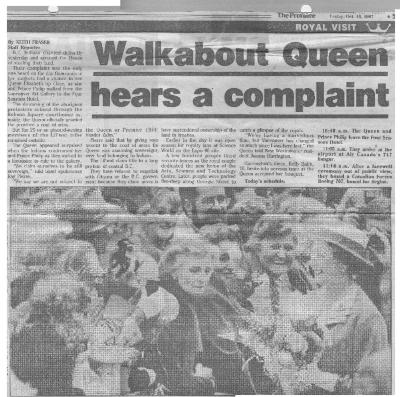 Walkabout Queen hears a complaint