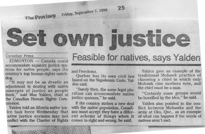 Set own justice: Feasible for natives, says Yalden