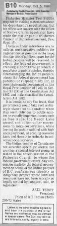 [Letter to the editor on Fisheries Council]