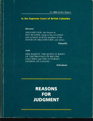 Delgamuukw v. A.G. Reasons for Judgment