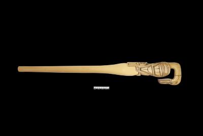 Carving, cane (?) with eagle head