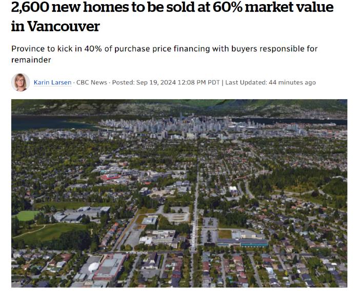 2,600 new homes to be sold at 60% market value in Vancouver