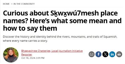 Curious about Sḵwx̱wú7mesh place names? Here's what some mean and how to say them